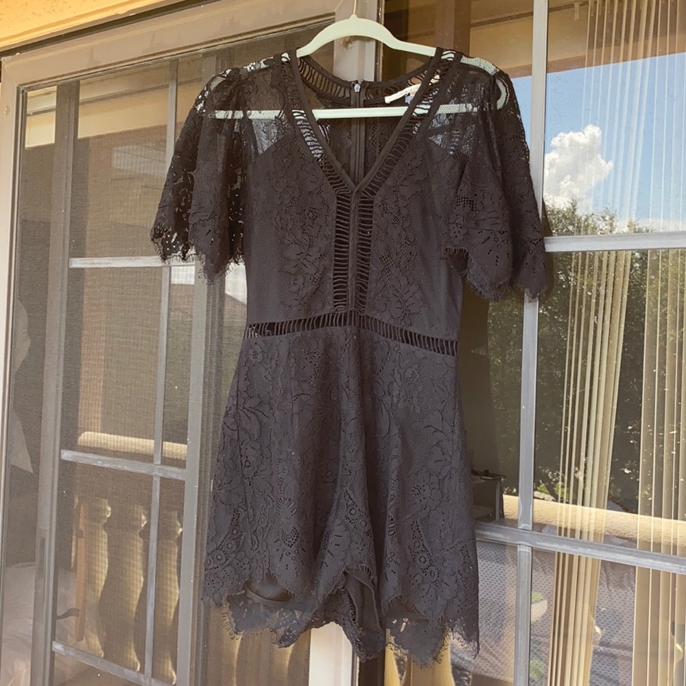 Lovers and Friends Black Lace Romper